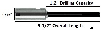 Baum / Nygren Teflon Coated 1/8" Drill Bit 1.2" Drilling Capacity